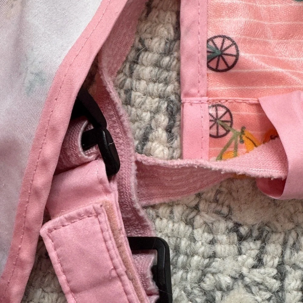 Bibado Pink Kids Bear Full Length Short Sleeve Bibs Toddler Girls - 3 BIBS